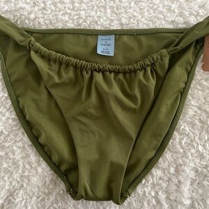 Shade & Shore Green High-Cut Bikini Bottoms